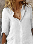Robes Femmes Plain Été en Lin Boutonné Quotidien Court Coton T.-N.-L. Non