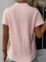 Chemises Décontracté Plain Été Col V Micro-élasticité Standard Mi-long Droit CE pour Femmes