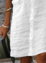 Robes Femmes Plain Été en Lin Boutonné Quotidien Court Coton T.-N.-L. Non