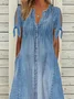Toile de Jean Robes Femmes Décontracté Plain Été Coupe Régulière Meilleure vente Toile de Jean Trapèze Adapté & Éclater Robe CE