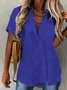 Blouses Décontracté Plain Été Aucune élasticité Dentelle Coton Régulier Droit T.-N.-L. pour Femmes