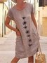 Robes Femmes Été en Lin Floral Motif Naturel Aucune élasticité Ample Droit Régulier Non