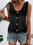Top Débardeur Tops Décontracté Plain Été Jacquard Quotidien Ample Sans Manches Col Rond T.-N.-L. pour Femmes