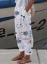 Pantalons Décontracté Floral Toutes Les Saisons Naturel Ample Standard Pantalon droit Long FF pour Femmes