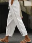 Pantalons Décontracté Plain Toutes Les Saisons Coton Ample Liste préférée Pantalon droit Droit Régulier pour Femmes