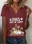 Chemises Femmes Décontracté Imprimé d'Animal Été Micro-élasticité Quotidien Jersey Manches Courtes Régulier Droit