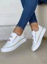 Chaussures de skate Femmes Décontracté Plain Toutes Les Saisons Chaîne Portable PU de Grande Taille à Lacets Chaussures de skate