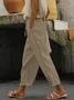 Pantalons Décontracté Plain Toutes Les Saisons Coton Ample Liste préférée Pantalon droit Droit Régulier pour Femmes