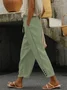 Pantalons Décontracté Plain Toutes Les Saisons Coton Ample Liste préférée Pantalon droit Droit Régulier pour Femmes