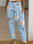 Cargo Pantalons Femmes Décontracté Floral Toutes Les Saisons Naturel Ample Cargo Pantalons Droit Régulier RS