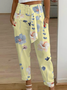 Cargo Pantalons Femmes Décontracté Floral Toutes Les Saisons Naturel Ample Cargo Pantalons Droit Régulier RS