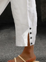 Pantalons Femmes Plain Toutes Les Saisons en Lin Naturel Bande Élastique Pantalon navet Ligne T Régulier T.-N.-L.