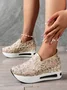 Chaussures Décontractées Femmes Décontracté Plain Toutes Les Saisons Respirable à Enfiler Talon Bas Bout Fermé PU à Enfiler
