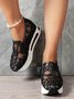 Chaussures Décontractées Femmes Décontracté Plain Toutes Les Saisons Respirable à Enfiler Talon Bas Bout Fermé PU à Enfiler