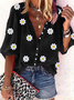 Chemisier Femme Casual Automne Daisy Col V Léger Aucune élasticité Trois Quarts Régulier H-Line