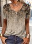 T-shirts Femmes Décontracté Ethnique Été Jersey Meilleure vente Manches Courtes Régulier Droit RS