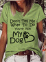 T-shirts Femmes Décontracté Été Chien Micro-élasticité Quotidien Ample Manches Courtes en Mélangé de Coton Régulier