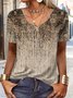 T-shirts Femmes Décontracté Ethnique Été Jersey Meilleure vente Manches Courtes Régulier Droit RS