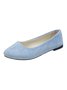 Chaussures à Tige Basse Plain Toutes Les Saisons Velours à Talon Plat Bout Fermé