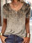 T-shirts Femmes Décontracté Ethnique Été Jersey Meilleure vente Manches Courtes Régulier Droit RS
