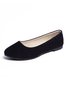 Chaussures à Tige Basse Plain Toutes Les Saisons Velours à Talon Plat Bout Fermé