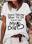 T-shirts Femmes Décontracté Été Chien Micro-élasticité Quotidien Ample Manches Courtes en Mélangé de Coton Régulier
