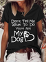 T-shirts Femmes Décontracté Été Chien Micro-élasticité Quotidien Ample Manches Courtes en Mélangé de Coton Régulier