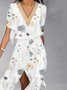Robes Décontracté Floral Été Naturel Léger Aucune élasticité Ample Manches Courtes RS pour Femmes