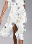Robes Décontracté Floral Été Naturel Léger Aucune élasticité Ample Manches Courtes RS pour Femmes