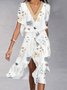 Robes Décontracté Floral Été Naturel Léger Aucune élasticité Ample Manches Courtes RS pour Femmes