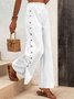Pantalons Femmes Décontracté Plain Toutes Les Saisons Coton Aucune élasticité Pantalon droit Régulier CC Mini