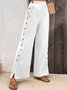 Pantalons Femmes Décontracté Plain Toutes Les Saisons Coton Aucune élasticité Pantalon droit Régulier CC Mini