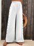 Pantalons Femmes Décontracté Plain Toutes Les Saisons Coton Aucune élasticité Pantalon droit Régulier CC Mini