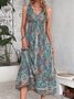 Robes Femmes Été Vacances anacardier Fleurs Polyester Naturel Aucune élasticité Trapèze Adapté & Éclater Robe SV
