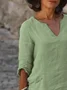 Robes Femmes Plain Été en Lin Naturel Ample Entaillé Trapèze Régulier Non