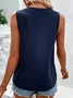 Top Débardeur Tops Femmes Décontracté Plain Été Polyester Quotidien Sans Manches Entaillé Mi-long CE