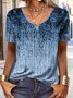 T-shirts Femmes Décontracté Ethnique Été Jersey Meilleure vente Manches Courtes Régulier Droit RS