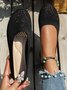 Chaussures à Tige Basse Femmes Décontracté Plain Toutes Les Saisons Antidérapant Évidé à Talon Plat Tissu de Maille Tissu Chaussures à Tige Basse