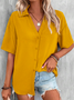 Blouses Femmes Décontracté Plain Été Polyester Ample Régulier Droit Régulier T.-N.-L.