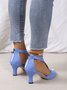 à Bout Ouvert Sandales Femme Plain Été Urbain Respirable Quotidien Bout Rond ÉPINGLES Style Faux Suède à Bout Ouvert Sandales