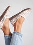 Profond bouche Unique Chaussures Plain Toutes Les Saisons Vacances Vacances Bout Fermé Tissu de Dentelle Espadrilles à Enfiler pour Femmes