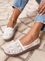 Profond bouche Unique Chaussures Plain Toutes Les Saisons Vacances Vacances Bout Fermé Tissu de Dentelle Espadrilles à Enfiler pour Femmes