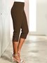 Pantalons Femmes Décontracté Plain Toutes Les Saisons Polyester Boutonné à Haute Élasticité Quotidien Corsaire Standard