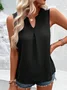 Top Débardeur Tops Femmes Décontracté Plain Été Polyester Quotidien Sans Manches Entaillé Mi-long CE