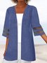 Kimono Femmes Décontracté Plain Printemps / Automne Naturel Quotidien Coton Et Lin Chemise Droit T.-N.-L.