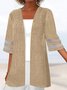 Kimono Femmes Décontracté Plain Printemps / Automne Naturel Quotidien Coton Et Lin Chemise Droit T.-N.-L.