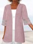 Kimono Femmes Décontracté Plain Printemps / Automne Naturel Quotidien Coton Et Lin Chemise Droit T.-N.-L.