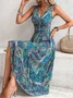 Robes Femmes Été Vacances anacardier Fleurs Polyester Naturel Aucune élasticité Trapèze Adapté & Éclater Robe SV
