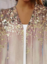 Kimono Décontracté Abstrait Printemps / Automne Naturel Quotidien Droit Élasticité moyenne Col de Chemise AA pour Femmes