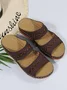 Sandales Antidérapantes Géométrique Rétro Été Brodé Talon de Bloc Toit ouvert PU à Enfiler Polyuréthane pour Femmes